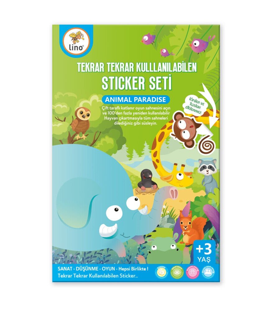 Tekrar Kullanılabilen Stıcker Seti Anımal Paradise
