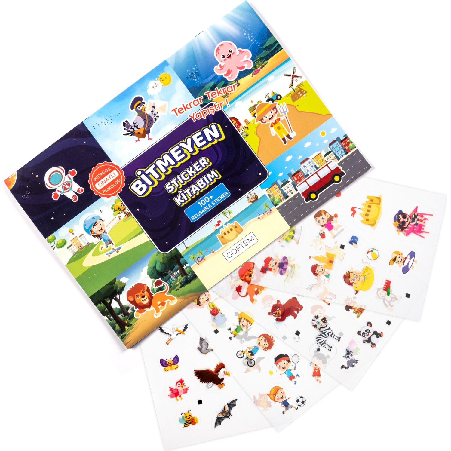 Bitmeyen Sticker Kitabım – Tekrar Tekrar Kullanılabilen 100+Sticker