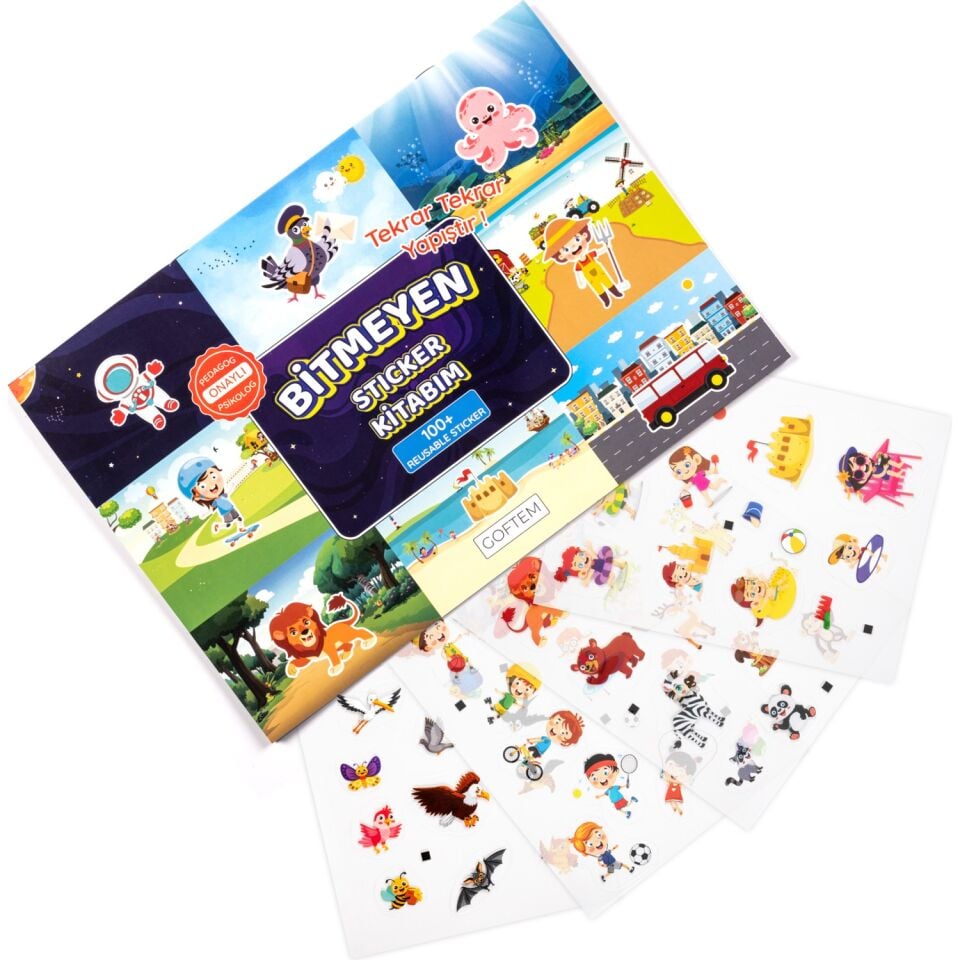 Bitmeyen Sticker Kitabım – Tekrar Tekrar Kullanılabilen 100+Sticker
