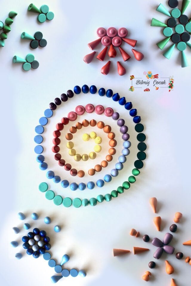 Waldorf Ahşap Oyuncak Mandala 100 Parça Kutulu