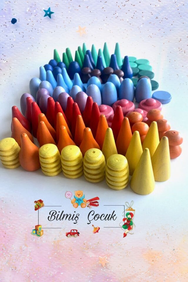 Waldorf Ahşap Oyuncak Mandala 100 Parça Kutulu