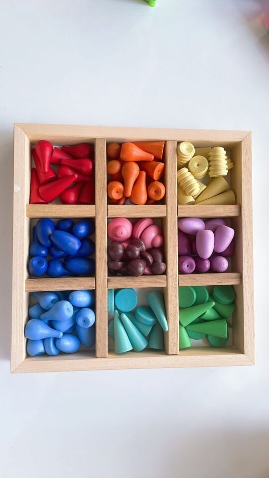 Waldorf Ahşap Oyuncak Mandala 100 Parça Kutulu