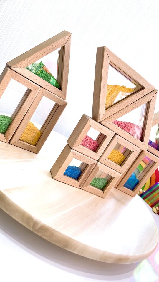 WALDORF AHŞAP OYUNCAK KUMLU RAİNBOW BLOKLAR 12 parça