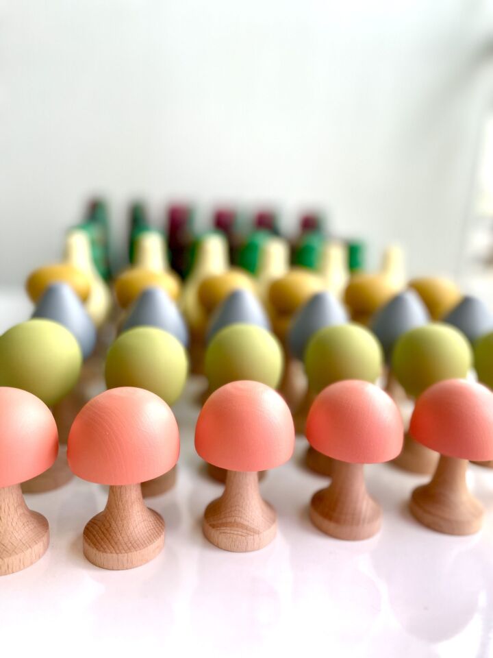 Waldorf Ahşap Oyuncak Ağaç Seti Sonbahar Renkleri ( 10 lu )