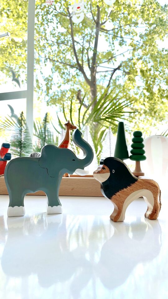 Waldorf Ahşap Oyuncak Afrika Safari Hayvanlar Oyun Seti