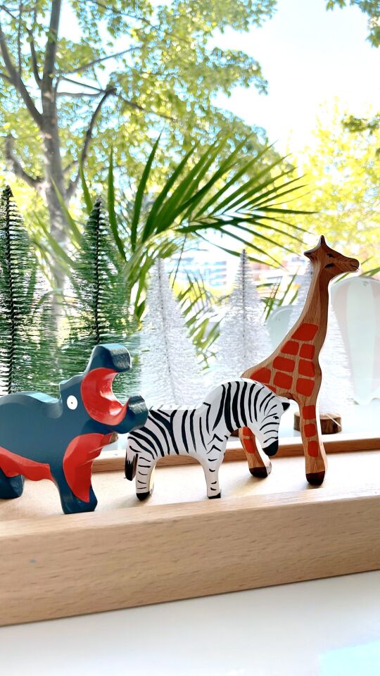 Waldorf Ahşap Oyuncak Afrika Safari Hayvanlar Oyun Seti