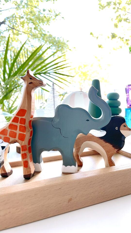 Waldorf Ahşap Oyuncak Afrika Safari Hayvanlar Oyun Seti