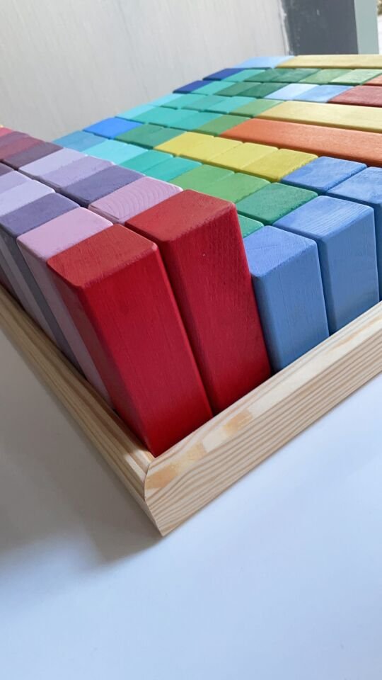 Waldorf Ahşap Oyuncak Büyük Boy Piramit Oyun Seti ( 100 parça )