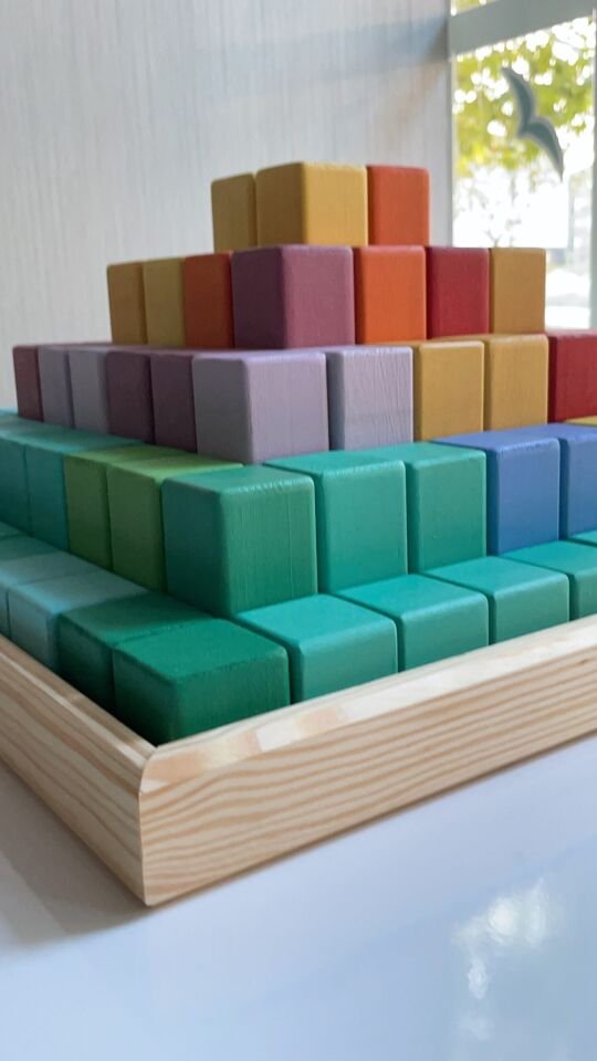 Waldorf Ahşap Oyuncak Büyük Boy Piramit Oyun Seti ( 100 parça )