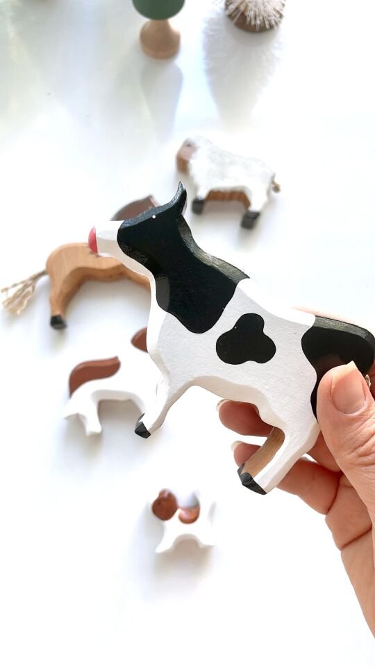 Waldorf Ahşap Oyuncak Çiftlik Hayvan Seti 6 lı