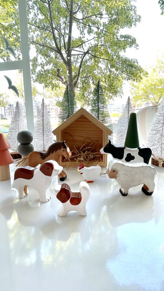 Waldorf Ahşap Oyuncak Çiftlik Hayvan Seti 6 lı