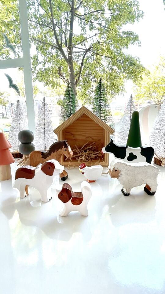 Waldorf Ahşap Oyuncak Çiftlik Hayvan Seti 6 lı