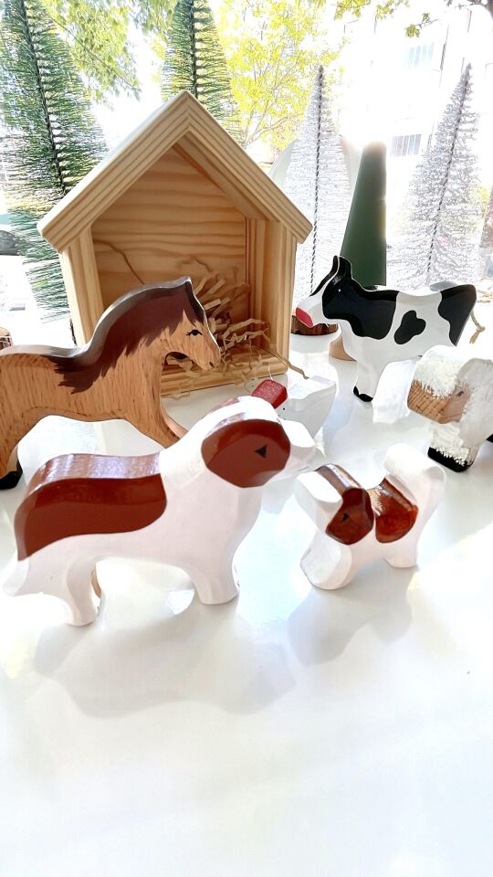 Waldorf Ahşap Oyuncak Çiftlik Hayvan Seti 6 lı