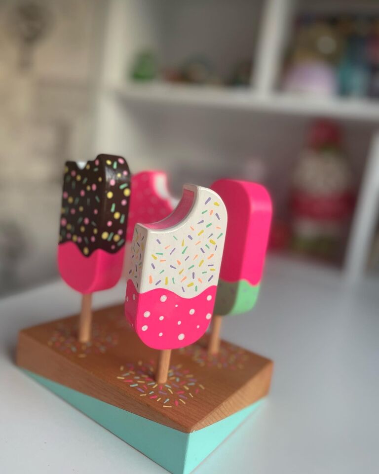Waldorf Ahşap Oyuncak Dondurma Seti (WOODEN İCE CREAM) 4 lü SET