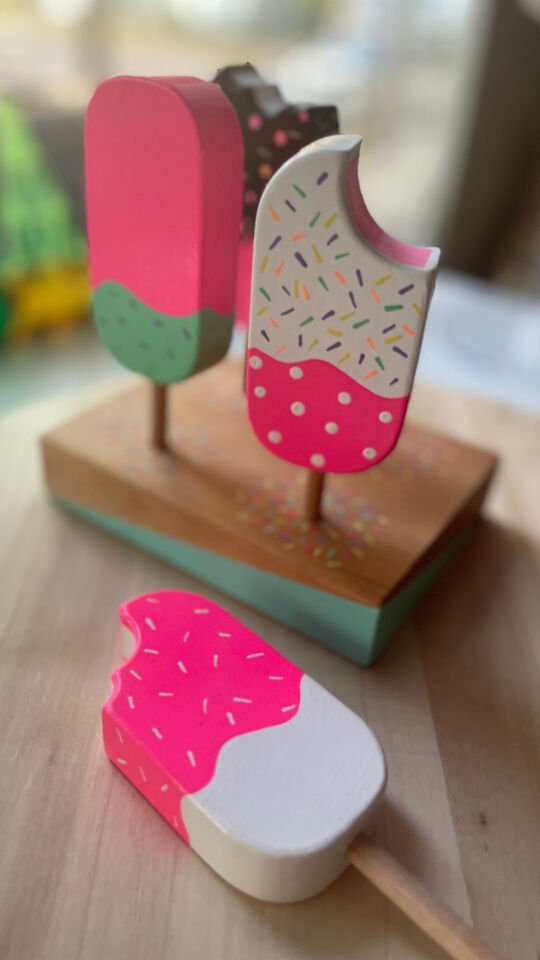 Waldorf Ahşap Oyuncak Dondurma Seti (WOODEN İCE CREAM) 4 lü SET