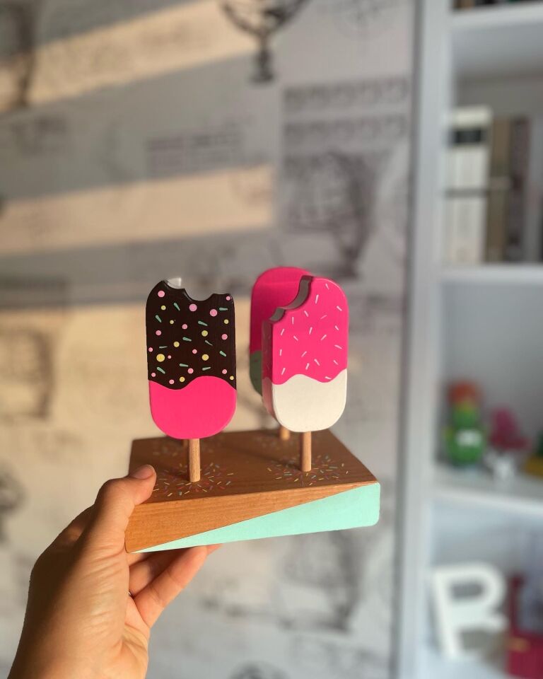 Waldorf Ahşap Oyuncak Dondurma Seti (WOODEN İCE CREAM) 4 lü SET