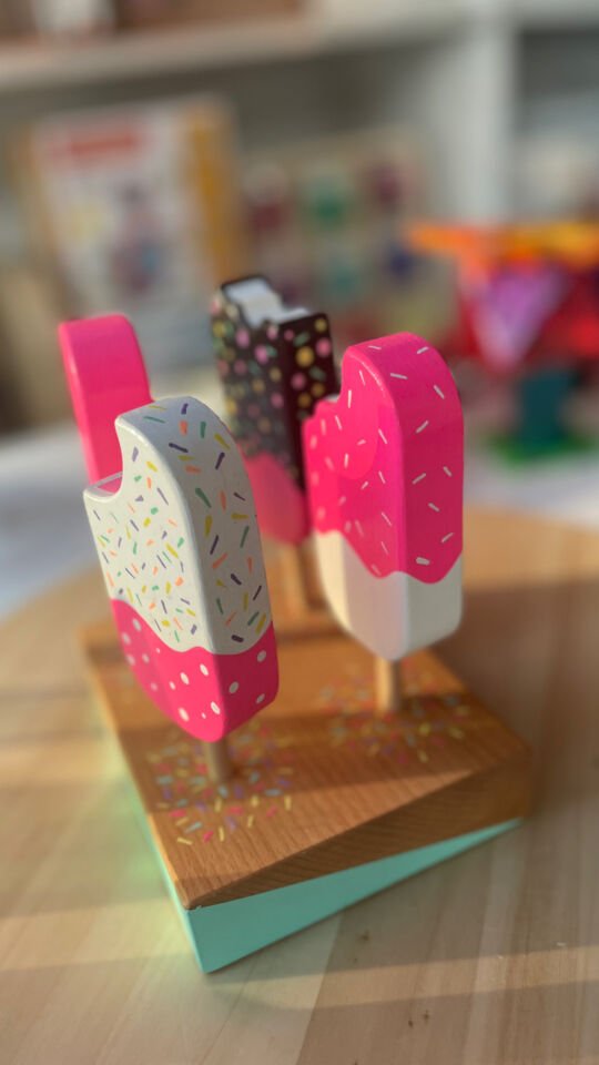 Waldorf Ahşap Oyuncak Dondurma Seti (WOODEN İCE CREAM) 4 lü SET