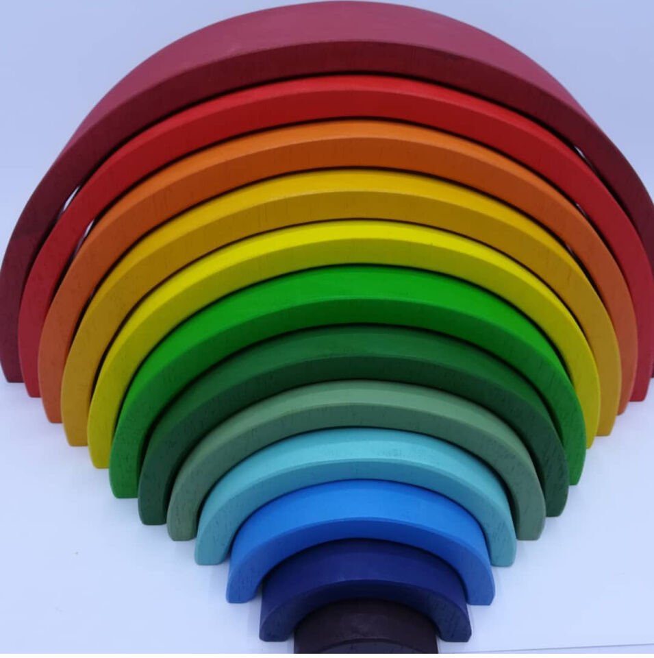 Waldorf Ahşap Oyuncak Gökkuşağı Büyük Boy 12’li