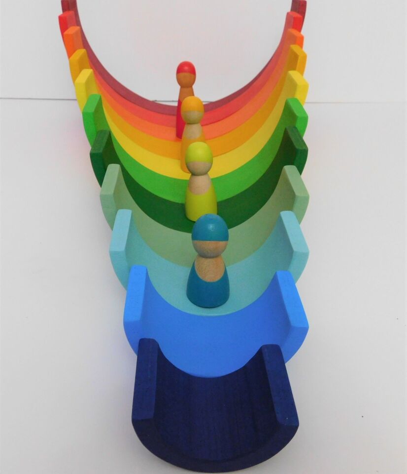 Waldorf Ahşap Oyuncak Gökkuşağı Büyük Boy 12’li