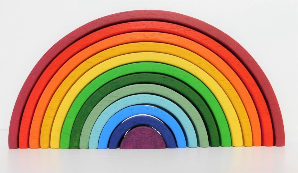 Waldorf Ahşap Oyuncak Gökkuşağı Büyük Boy 12’li