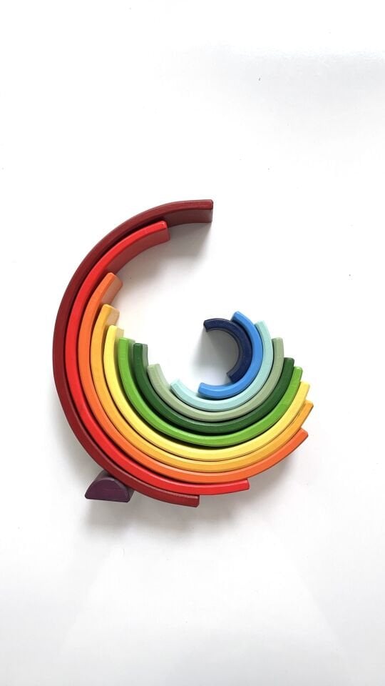 Waldorf Ahşap Oyuncak Gökkuşağı Seti 12’li Set 28 cm