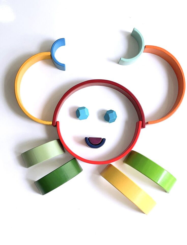 Waldorf Ahşap Oyuncak Gökkuşağı Seti 12’li Set 28 cm