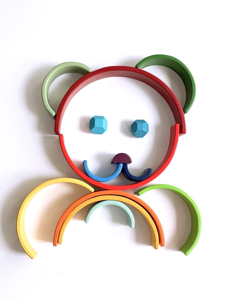 Waldorf Ahşap Oyuncak Gökkuşağı Seti 12’li Set 28 cm