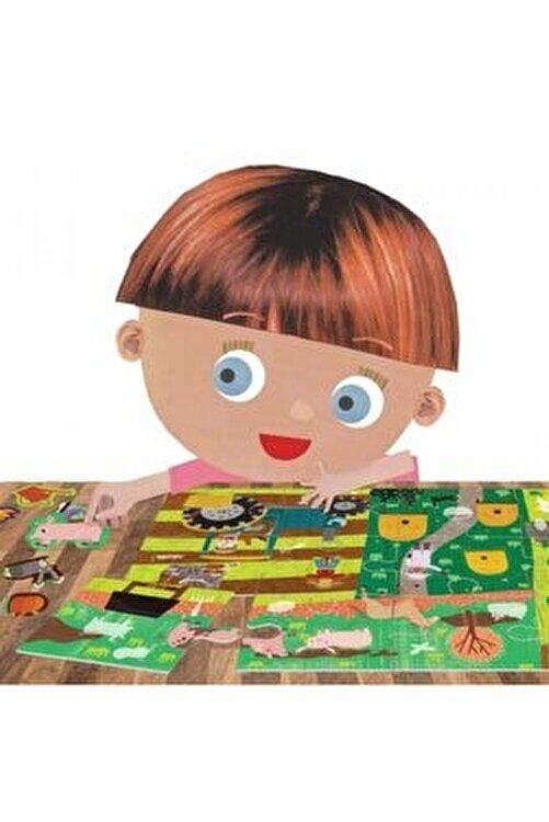 Headu Çıkartmalı Uzun Çiftlik Puzzle (Farm & Stickers Long Puzzle + 106 Stickers )
