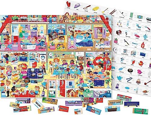 Headu 100 İNGİLİZCE KELİMELİ EVİM YAPBOZ PUZZLE