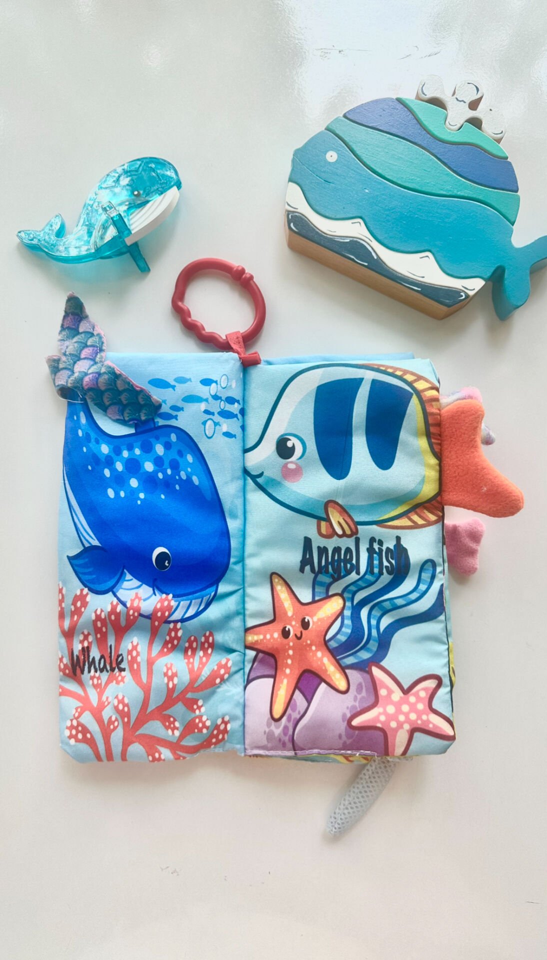 Bebek Eğitici Hışırtılı Kuyruklu Deniz Hayvanları Kumaş Kitabı