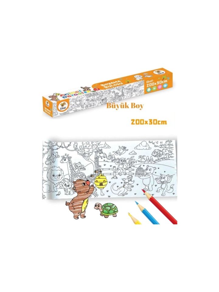 Yapışkanlı Boyama Rulosu Büyük Hayvanlar 200X30 Cm