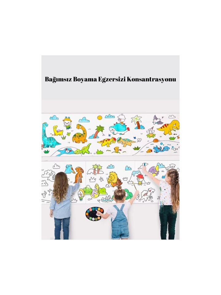 Yapışkanlı Boyama Rulosu Büyük Hayvanlar 200X30 Cm