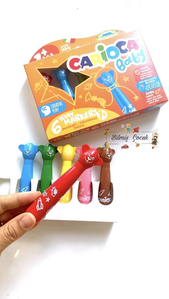 Carioca Jumbo Bebek Süper Yıkanabilir Keçeli Boya Kalemi 6’lı (Yeni)