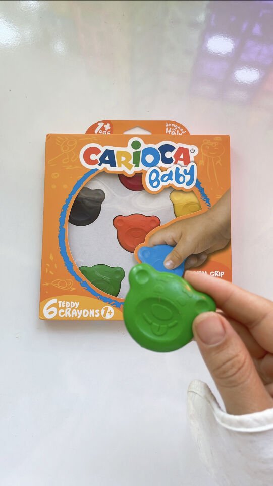 Carioca Teddy Şekilli Kirletmeyen Mum Boyalar 6’lı