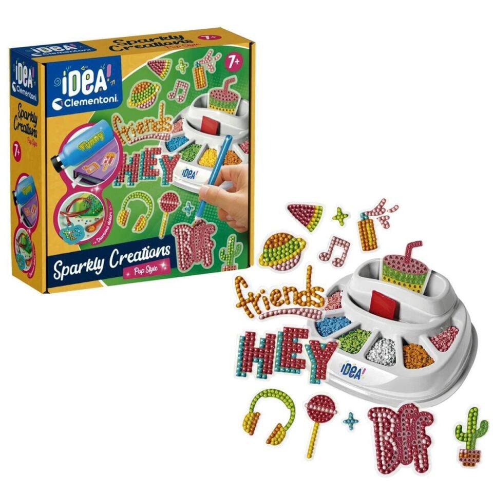 Clementoni Idea Işıltılı Sticker Tasarım Seti Sparkly Creations Pop Style Sanat Seti Aktivite Seti