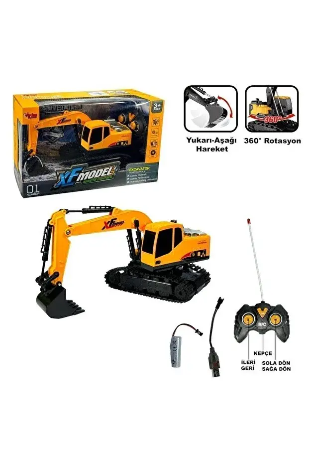 Uzaktan Kumandalı Ekskavatör Full Fonksiyon XF Model Kazıcı (Metal Kepçe)