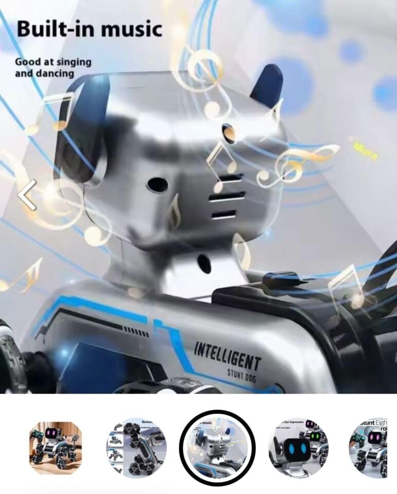 Uzaktan ve Bilekten Kumandalı Şarjlı 8 Teker Akrobat Robot Köpek