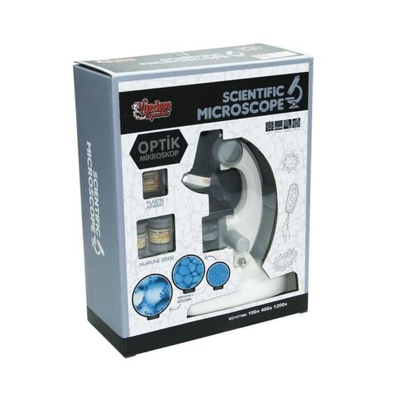 Eğitici Işıklı Objektif Mikroskop Seti