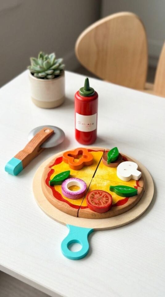 Ahşap Pizza Seti
