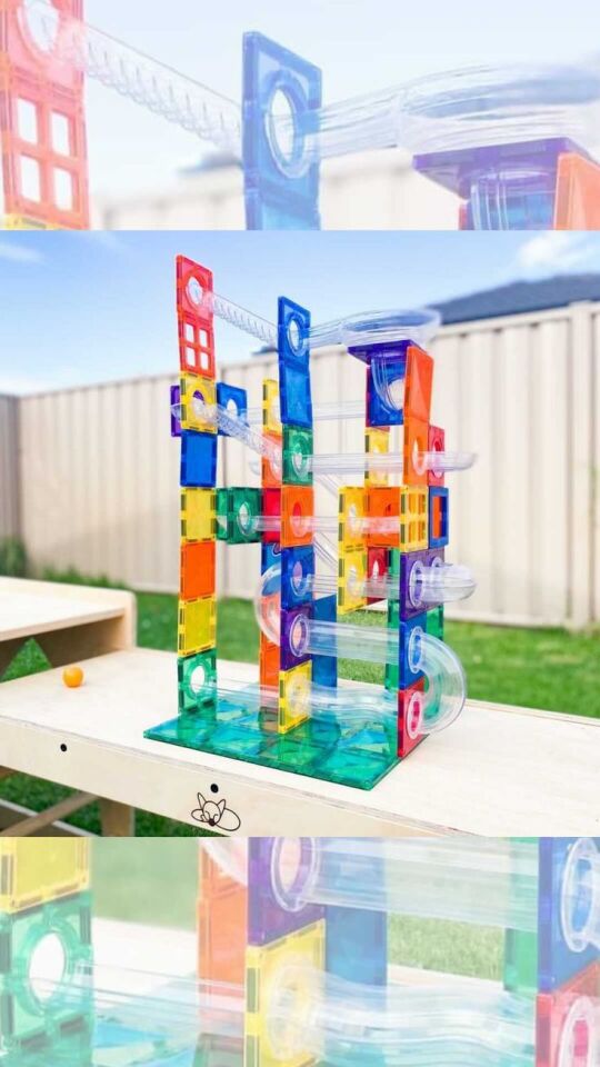 Manyetik Pimli Şeffaf Borulu Kaydırak Borulu Yapı Blok 210 Parça Magnetic Tiles