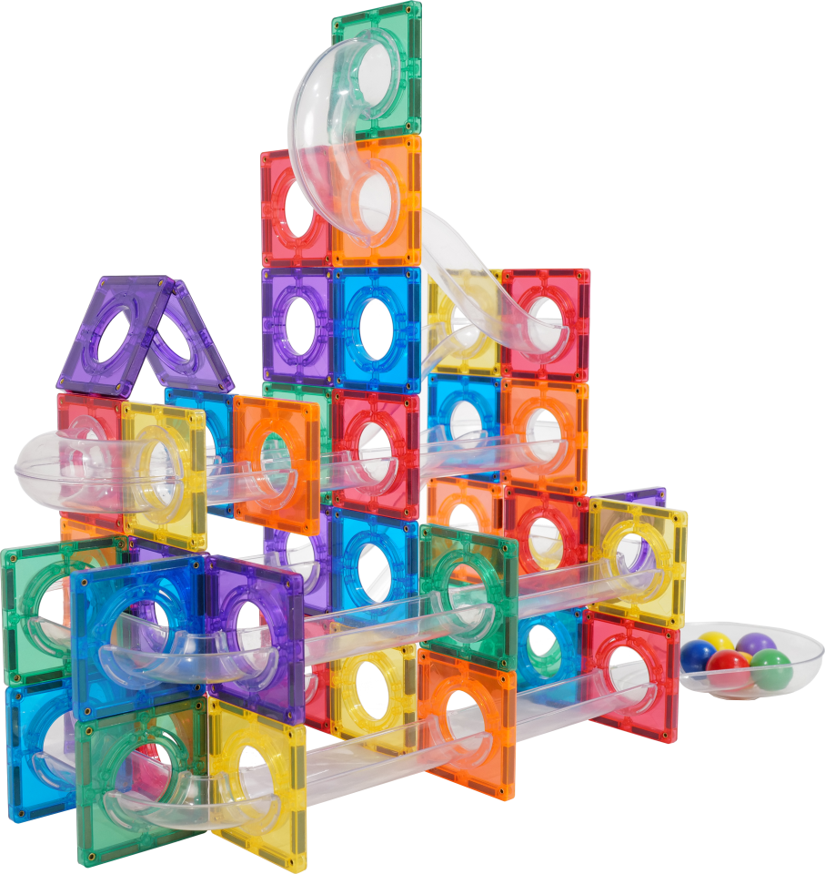 Manyetik Pimli Şeffaf Borulu Kaydırak Borulu Yapı Blok 210 Parça Magnetic Tiles