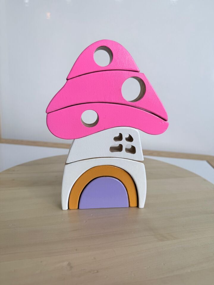 Waldorf Ahşap Mantar Ev  (20x15 cm)