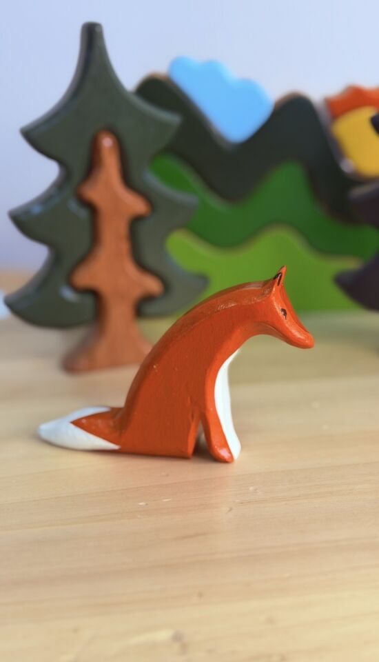 Waldorf Ahşap Tilki Aile seti 3'lü set