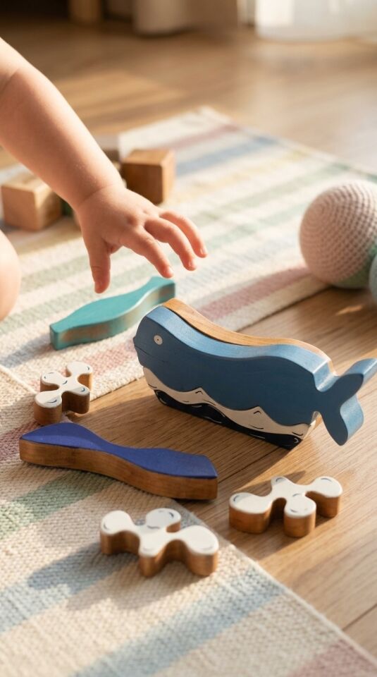 Waldorf Ahşap Su Fışkırtan Balina (17cmx14 cm)