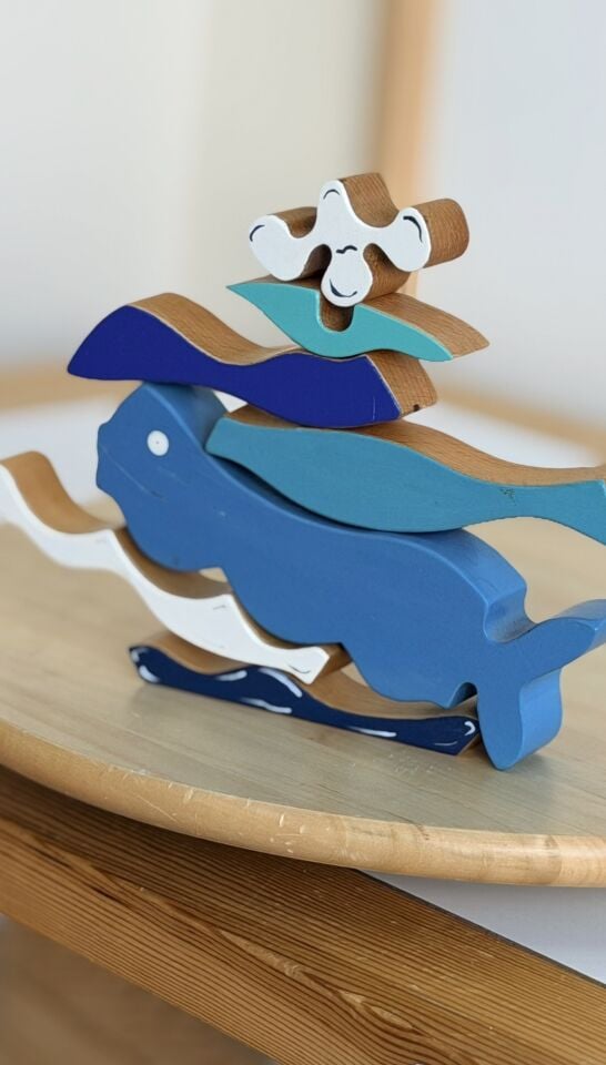 Waldorf Ahşap Su Fışkırtan Balina (17cmx14 cm)