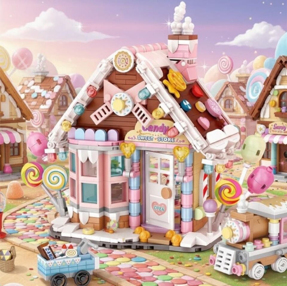 LOZ Şeker Evi 781 Parça Mini Block Yapım Seti Dekoratif Ev Model Oyuncak