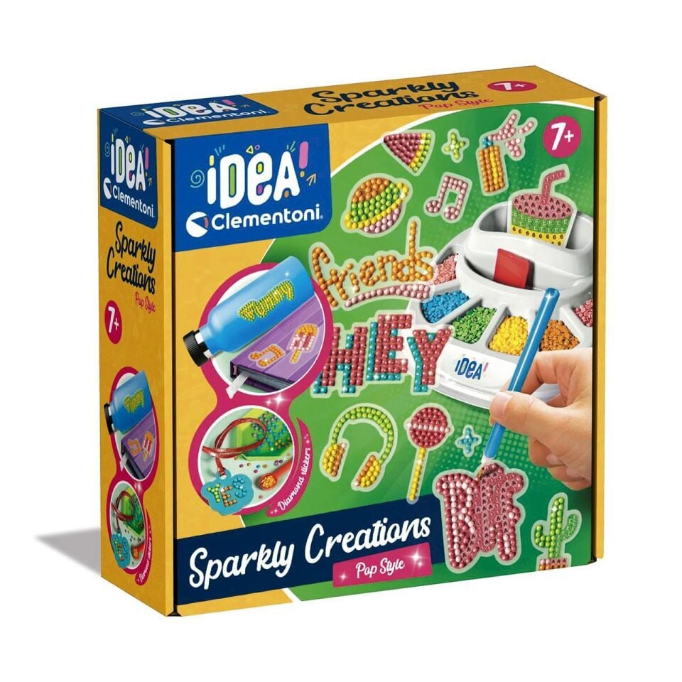 Clementoni Idea Işıltılı Sticker Tasarım Seti Sparkly Creations Pop Style Sanat Seti Aktivite Seti