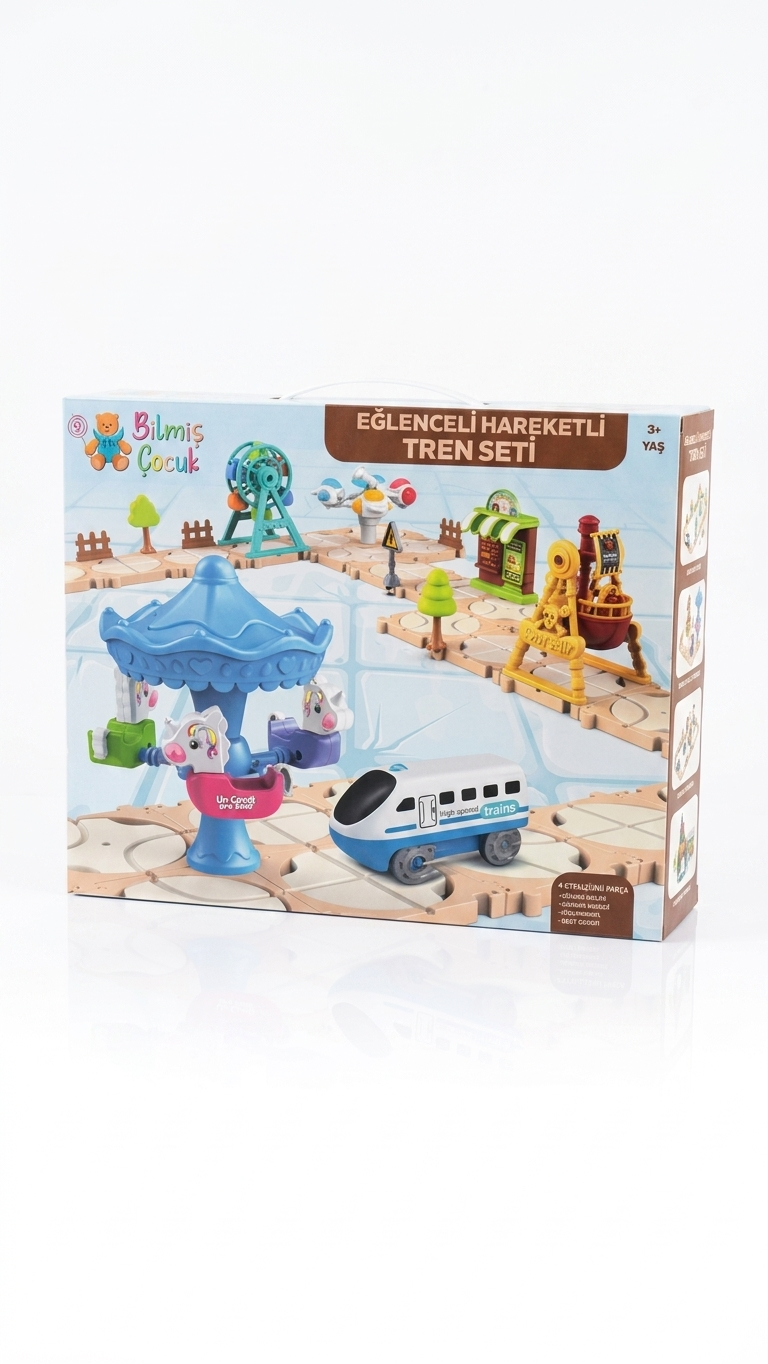 Kodlamalı Lunapark Tren Seti – 125 Parça Eğitici Raylı Tren Oyuncağı