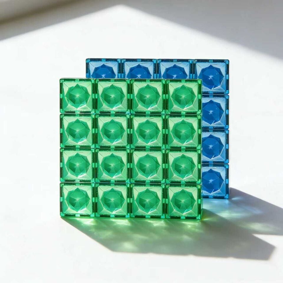 Manyetik Bloklar Süper Büyük Kare Pimli 2 parça