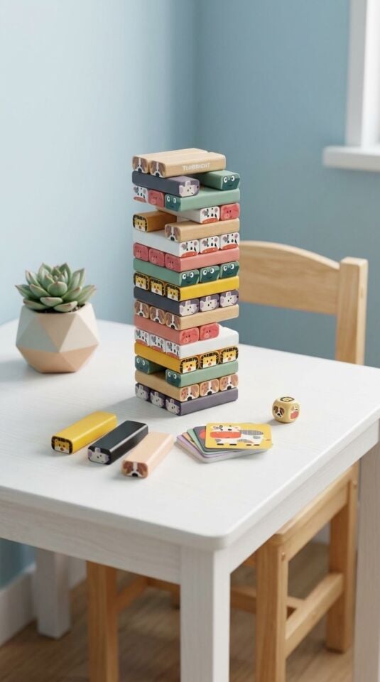 Wobble Tower Eğitici Ahşap Denge ve Zeka Oyunu (Montessori Uyumlu)
